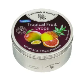 Bala Frutas Tropicais Zero Açúcar Cavendish & Harvey Lata 175g