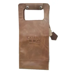 Case Porta Vinho Em Couro 2 Garrafas
