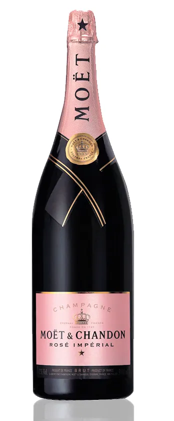 Champagne Jeroboam Moët Chandon Rosé 3000 ml com caixa de Madeira Champagne Jeroboam Moët Chandon Rosé 3000 ml com caixa de Madeira