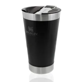 Copo Térmico Stanley Preto Com Tampa de Cerveja 473 ml