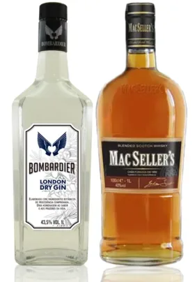 Kit Gin Bombardier 1000 ml + Whisky Mac Sellers 1000 ml