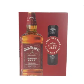 Kit Jack Daniels Fire 1000 ml 2 Copos