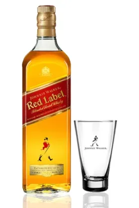 Whisky Johnnie Walker Red Label 1L + Copo 400 ml