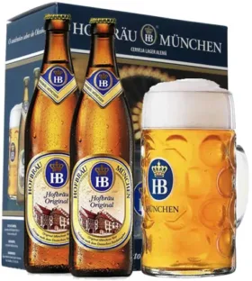 Kit 2 Cervejas Hofbräu HB München c/ Caneca