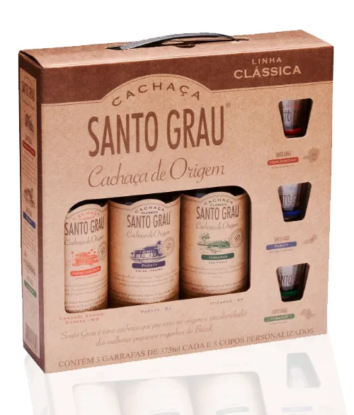 Kit 3 Miniatura Cachaça Santo Grau 375 ml Kit 3 Miniatura Cachaça Santo Grau 375 ml
