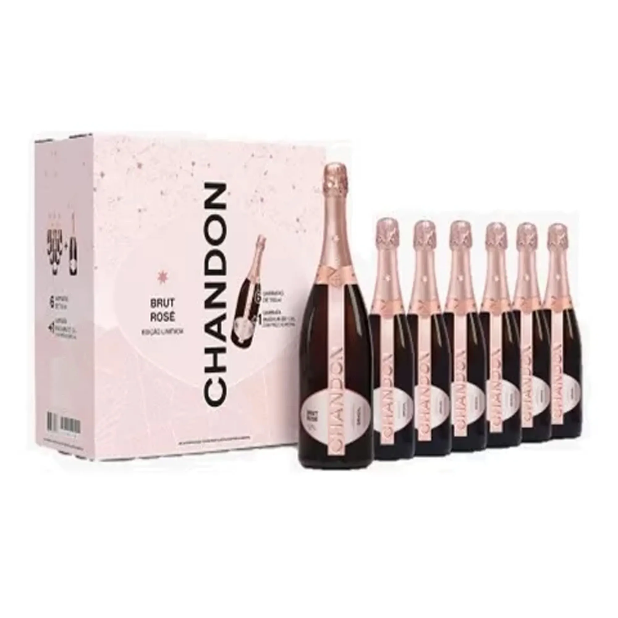 Kit Chandon Brut Rose 6 un 750 ml + 1 un 1500ml Kit Chandon Brut Rose 6 un 750 ml + 1 un 1500ml