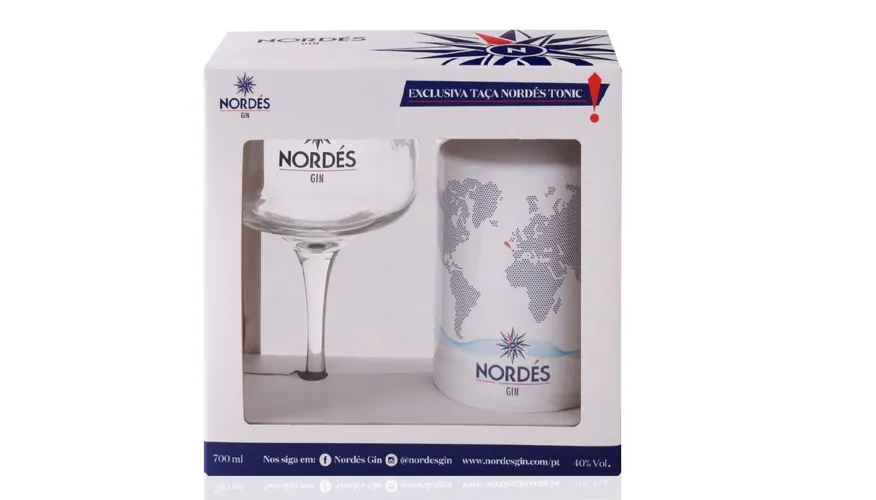 Kit Gin Nordes 700ml + Taça De Vidro Kit Gin Nordes 700ml + Taça De Vidro