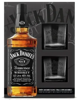 Kit Jack Daniels 1000 ml + 2 Copos