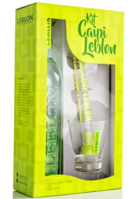 Kit Cachaça Leblon 750 ml + Copo + Macerador
