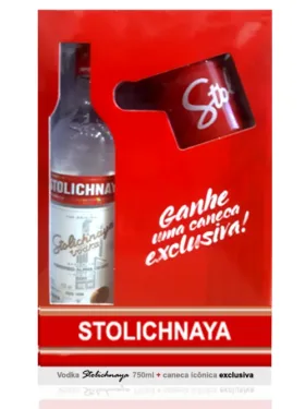Kit Vodka Stolichnaya 750ml + Caneca