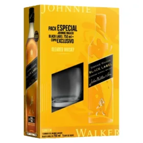 Kit Whisky Johnnie Walker Black Label 750ml+1 Copo de Vidro