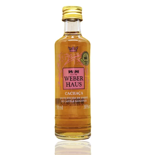 Miniatura Cachaça Weber Haus Canela e Sassafrás 50ml Miniatura Cachaça Weber Haus Canela e Sassafrás 50ml
