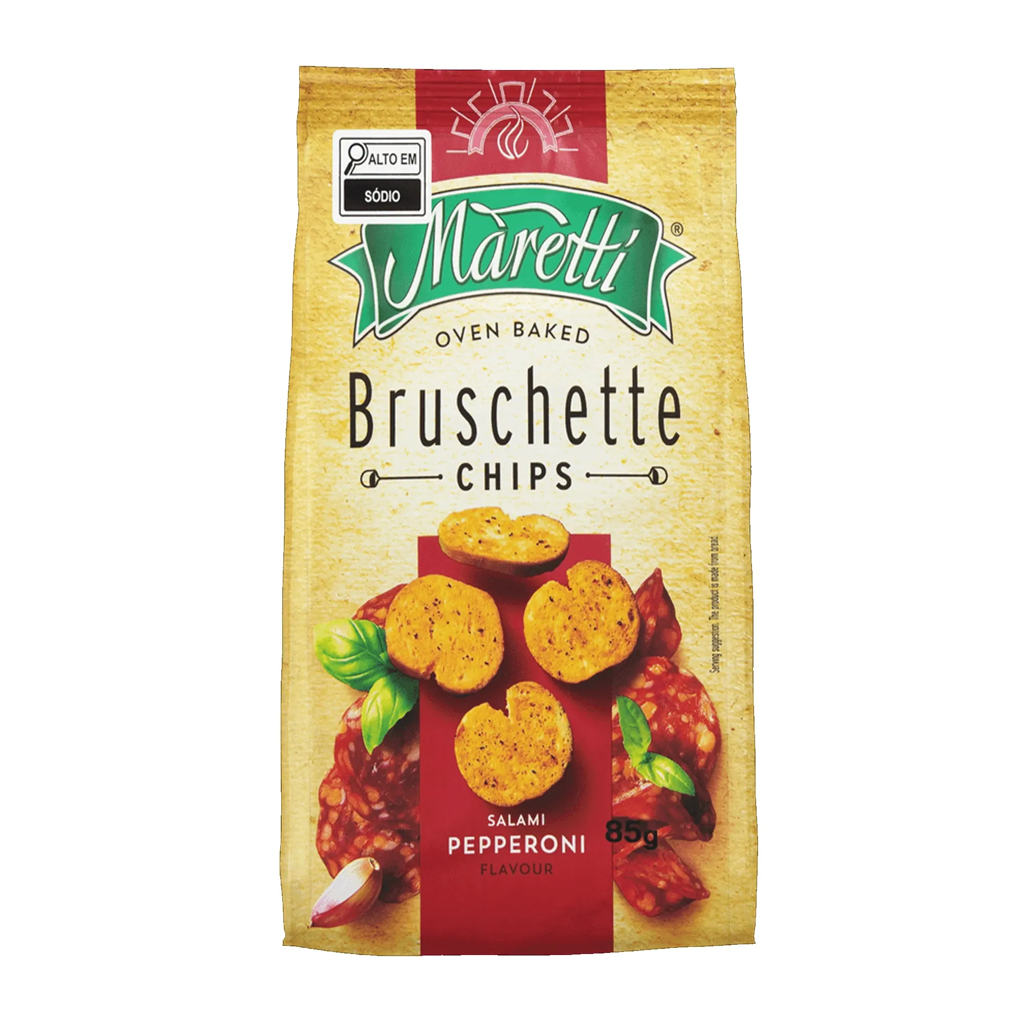 Snack De Trigo Pepperoni Maretti Bruschette Pacote 85G Snack De Trigo Pepperoni Maretti Bruschette Pacote 85G