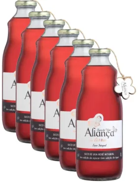 Suco de Uva Aliança Rosé 1000 ml c/ 6 unidades